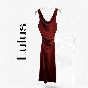 Lulu's Holiday Deep Red Strappy Backless Dress Size XL